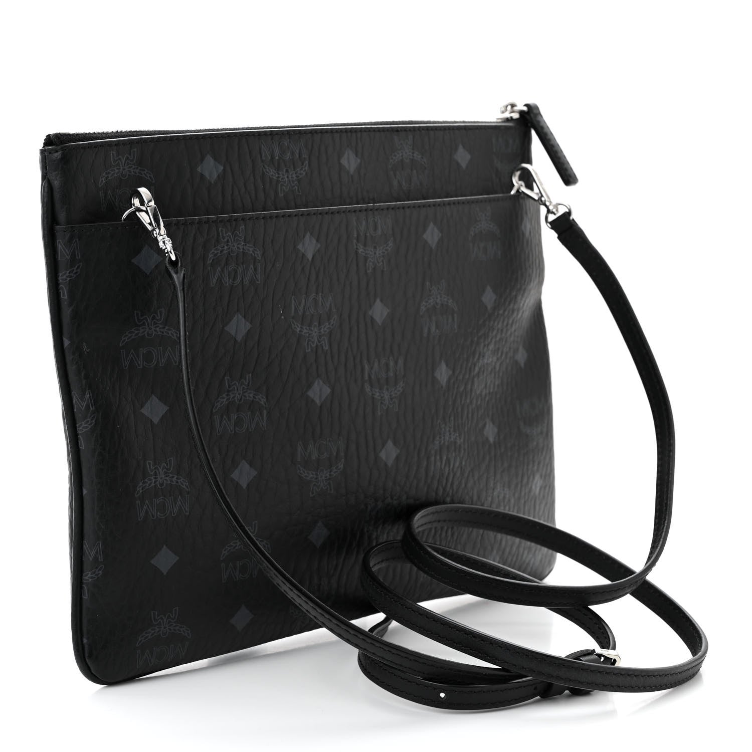 MCM Visetos Medium Crossbody Pouch Black 3 of 10