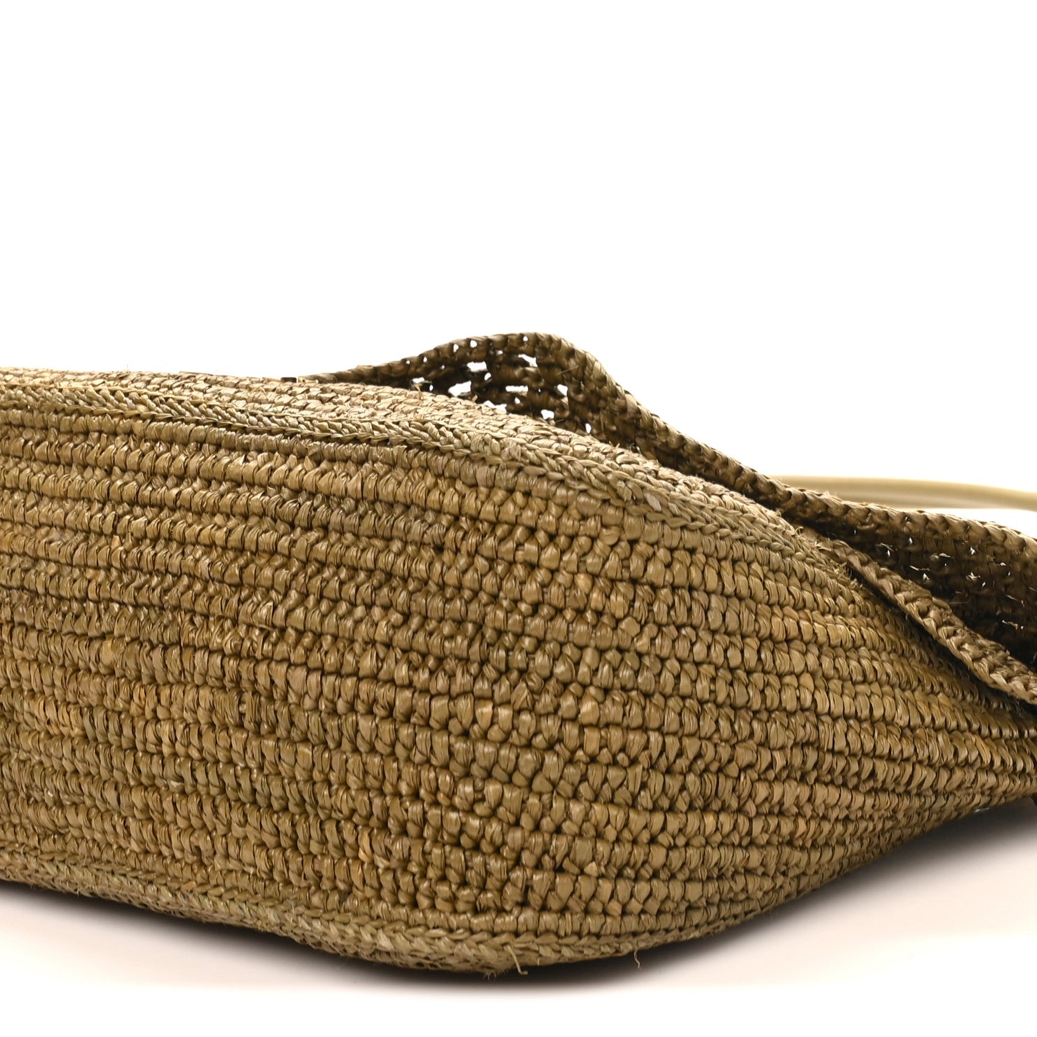 Loewe Raffia Calfskin Donut Chain Medium Ola Shoulder Bag Dark Khaki 8 of 8