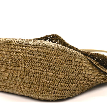 Loewe Raffia Calfskin Donut Chain Medium Ola Shoulder Bag Dark Khaki 8 of 8