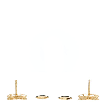 Van Cleef & Arpels 18K Yellow Gold Mother of Pearl Sweet Alhambra Butterfly Earrings 3 of 5