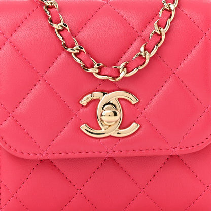 Chanel Lambskin Quilted Mini Trendy CC Clutch With Chain Dark Pink 8 of 10