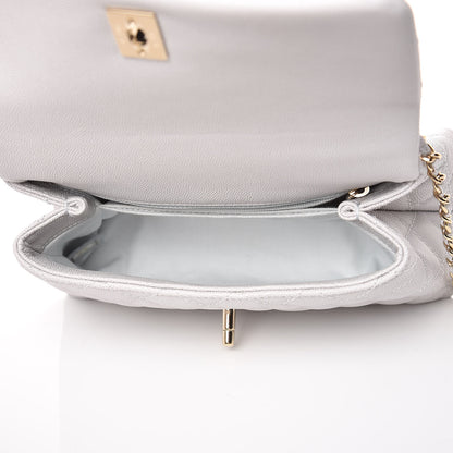 Chanel Caviar Quilted Mini Coco Handle Flap Light Grey 5 of 9