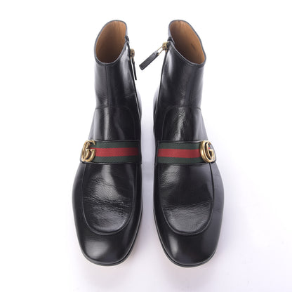 Gucci Goatskin Web Mens GG Ankle Boots 9.5 Black 6 of 12