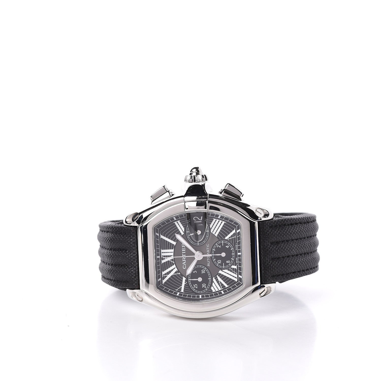 Cartier Stainless Steel Nylon 42mm Roadster Chronograph Automatic Watch Black 3 of 6