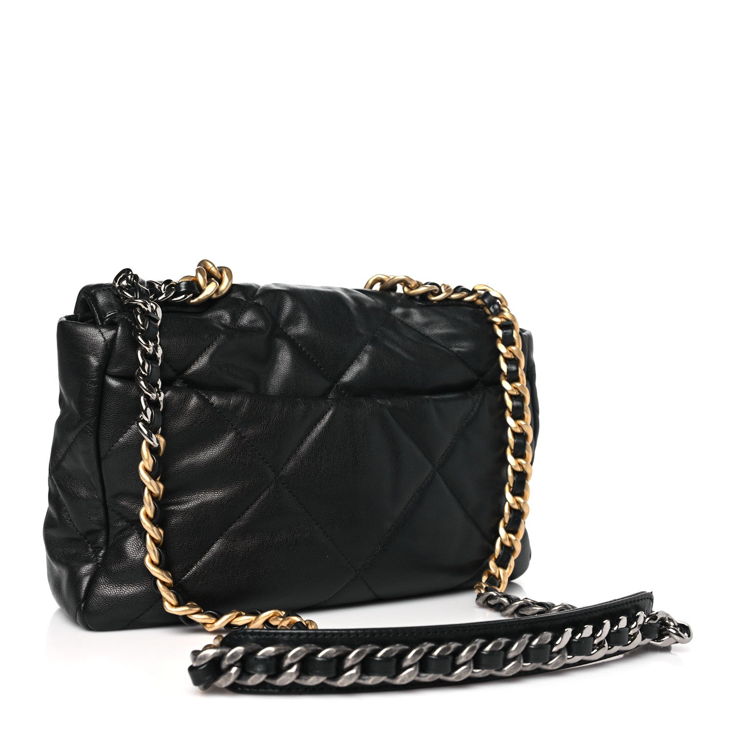 Chanel Goatskin Quilted Large Chanel 19 Flap Black 3 of 9