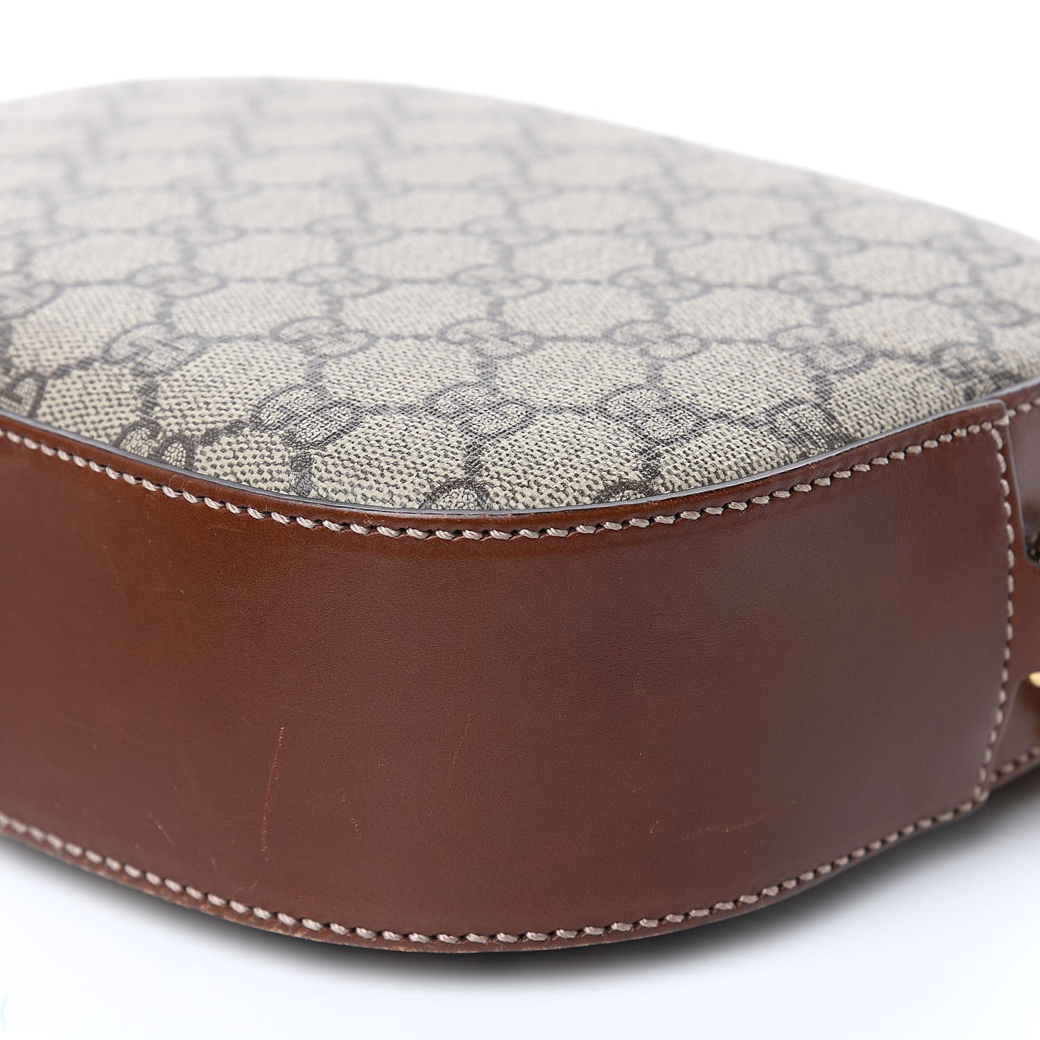 Gucci GG Supreme Monogram Cuoio Toscano Mini Chain Shoulder Bag Beige Ebony Cuir 9 of 15