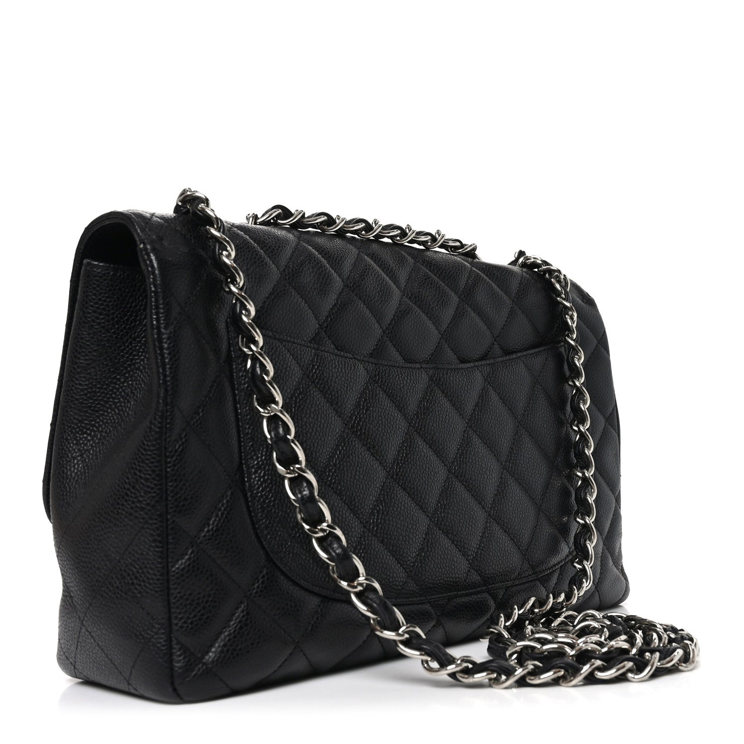 Chanel Caviar Quilted Jumbo Single Flap Black 3 of 10