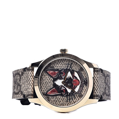 Gucci Stainless Steel Canvas 38mm G-Timeless GG Supreme Bosco Quartz Watch Brown 3 of 7
