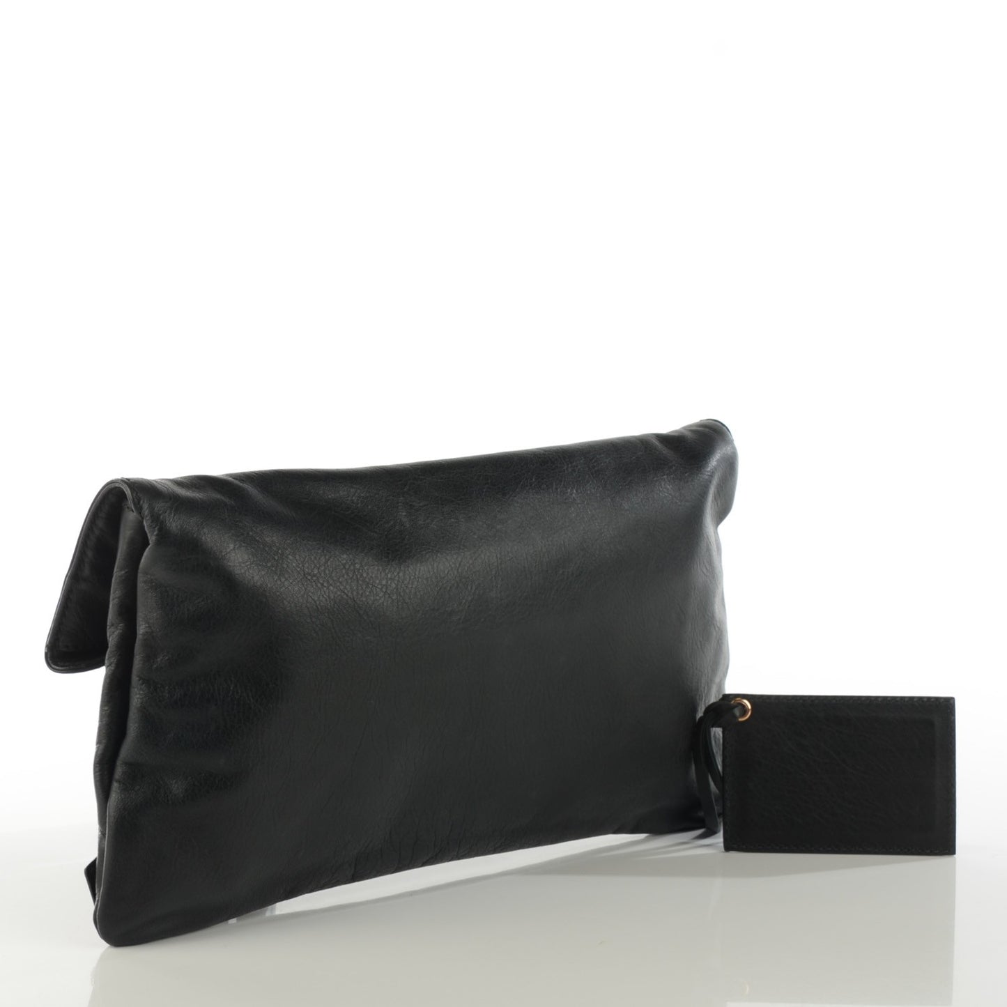 Agneau Giant 21 Rose Gold Hardware Envelope Clutch Black