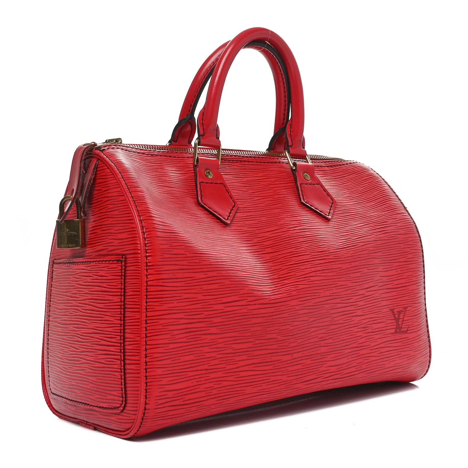 Louis Vuitton Epi Speedy 25 Castillan Red 3 of 9