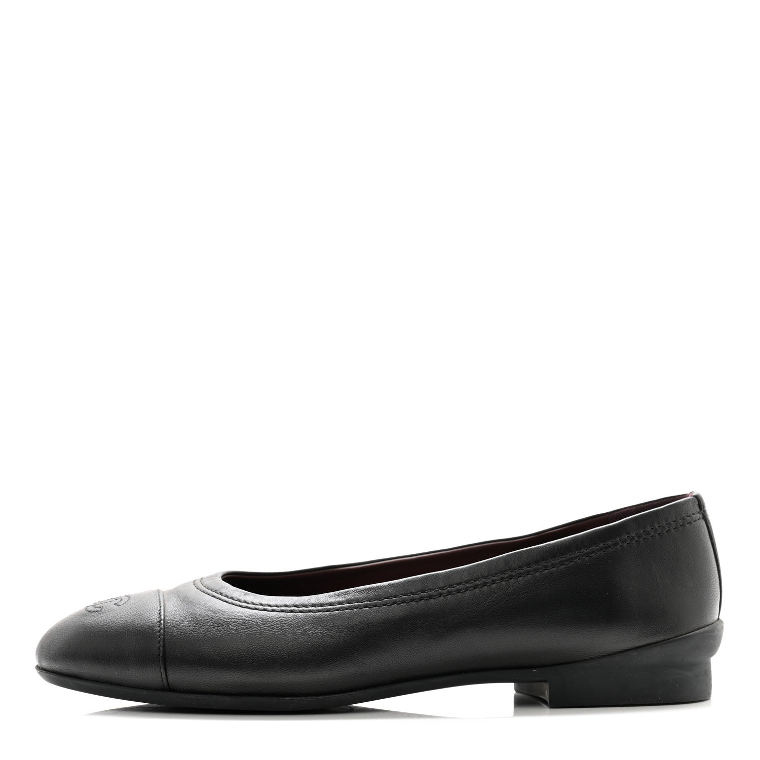 Chanel Lambskin Cap Toe CC Uniform Ballerina Flats 39 Black 1 of 11