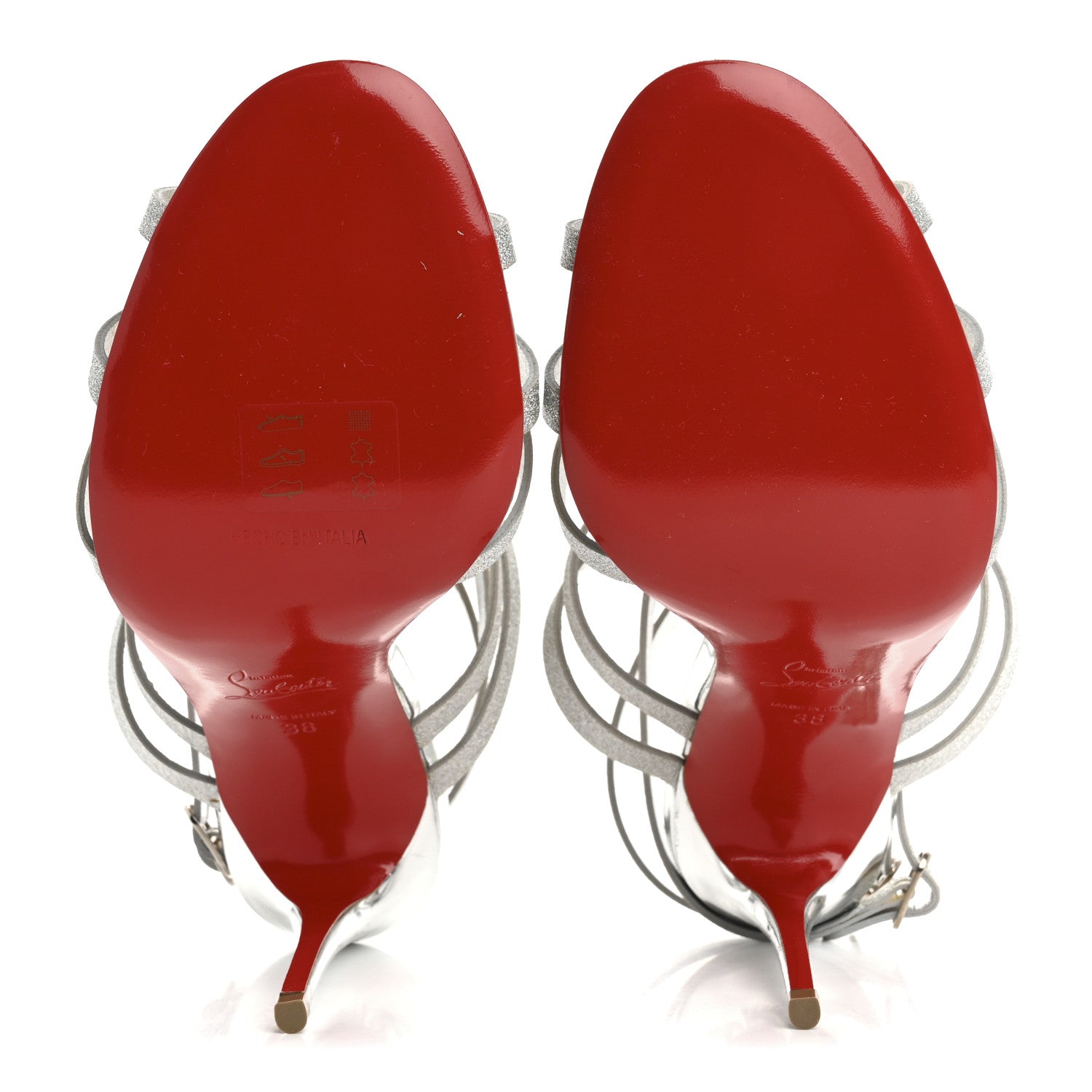 Christian Louboutin Glitter Renee 100 Sandals 38 Silver 6 of 8