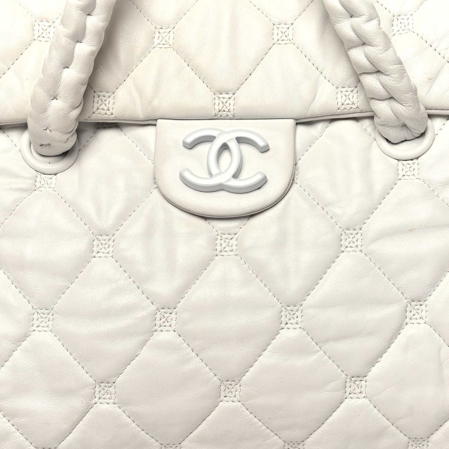 Chanel Quilted Lambskin Large Hidden Chain Flap Bag White 8 of 12