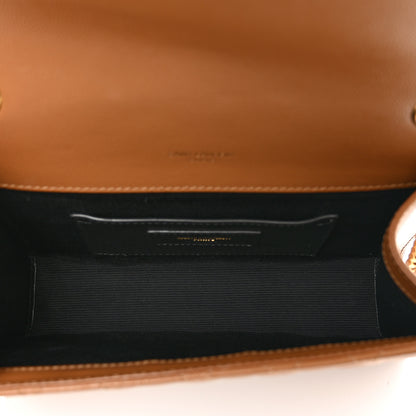 Saint Laurent Grain De Poudre Textured Mixed Matelasse Triquilt Small Monogram Satchel Dark Natural 5 of 11