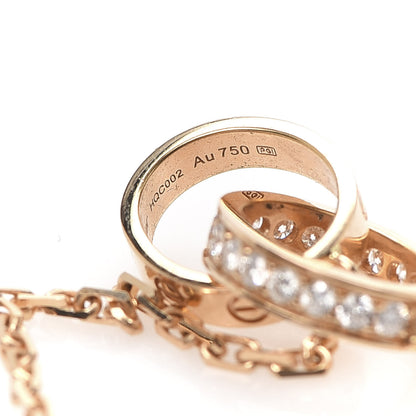 Cartier 18K Pink Gold Diamond Interlocking LOVE Necklace 7 of 7
