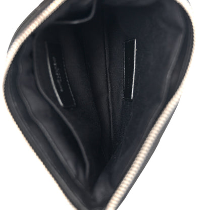 Saint Laurent Calfskin Matelasse Chevron Monogram Pouch Black 5 of 8