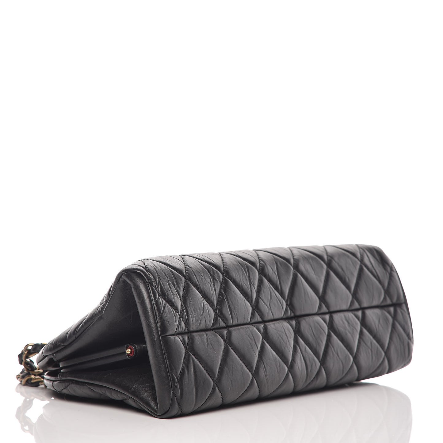 Aged Calfskin Medium Just Mademoiselle Bowling Bag Black