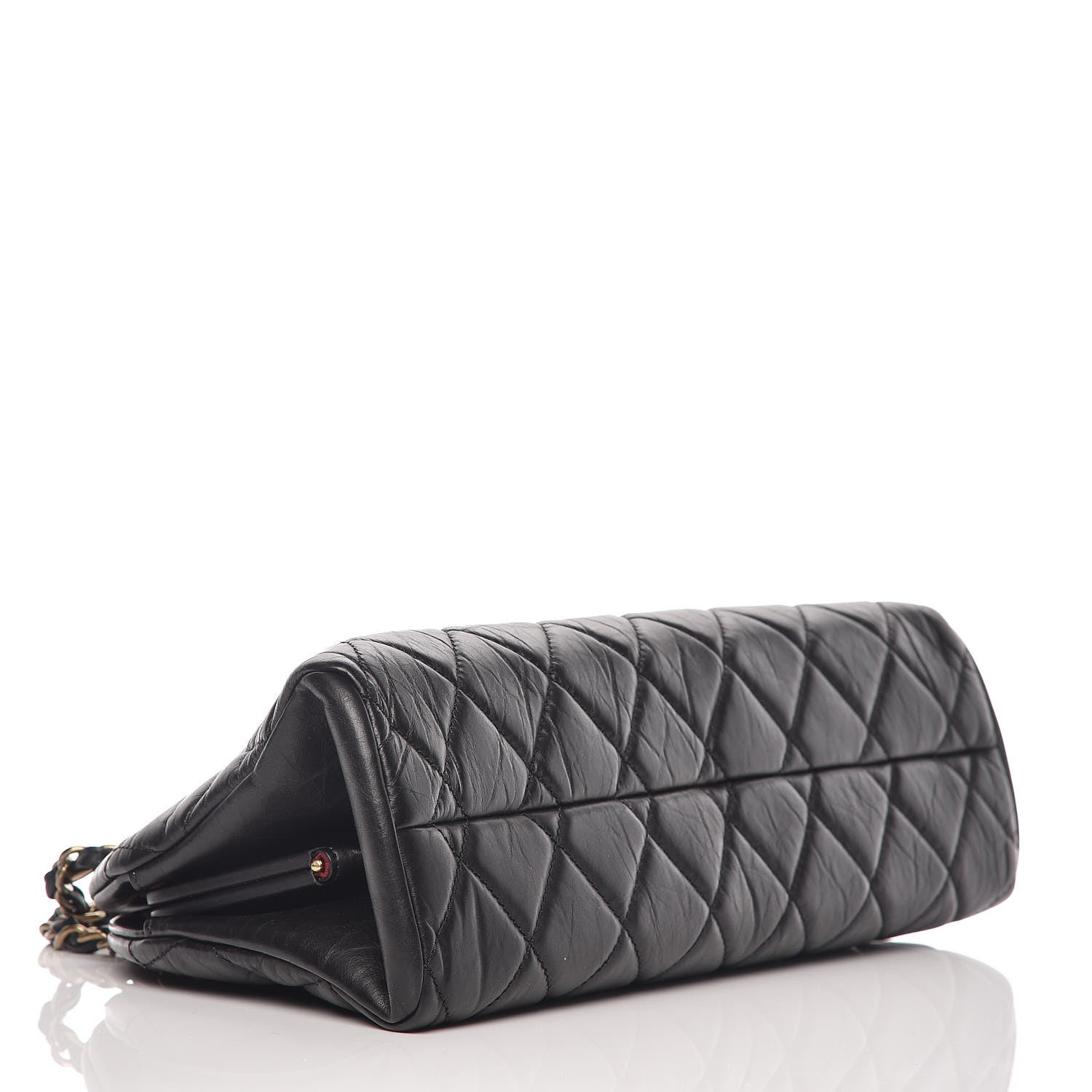 Chanel Aged Calfskin Medium Just Mademoiselle Bowling Bag Black 4 of 10