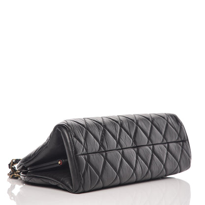 Chanel Aged Calfskin Medium Just Mademoiselle Bowling Bag Black 4 of 10