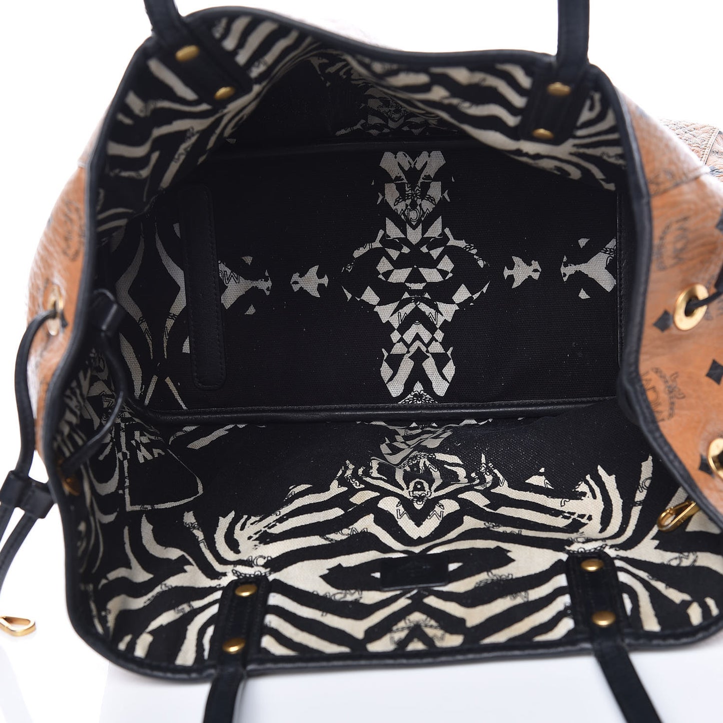 Visetos Medium Anya Shopping Tote Cognac Black