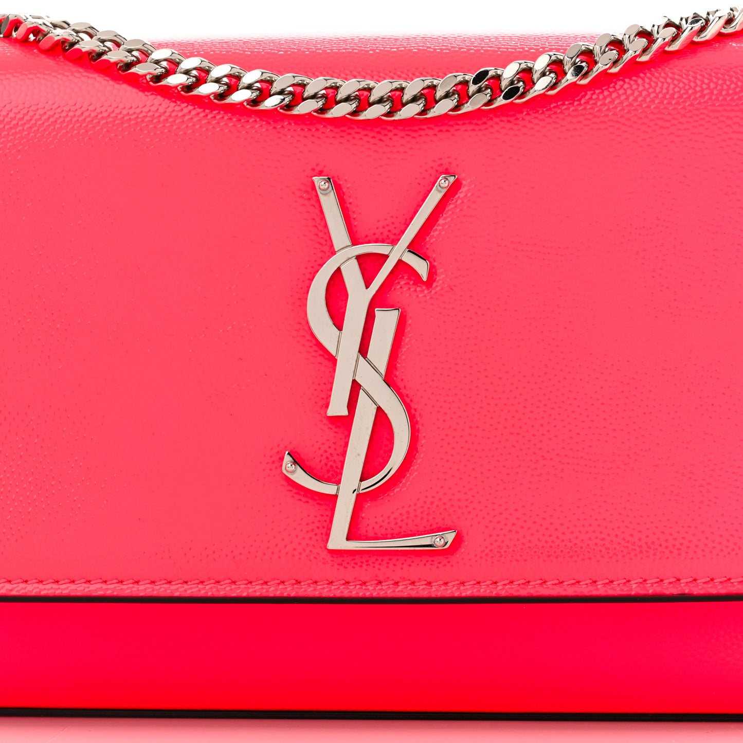 Patent Grain de Poudre Small Monogram Kate Satchel Neon Pink