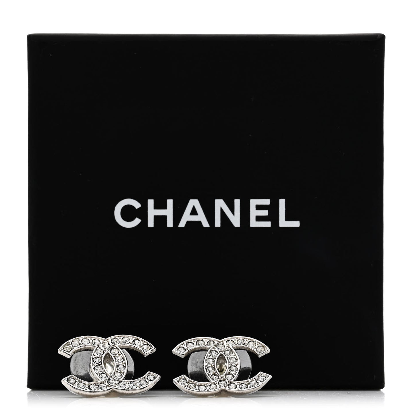 Crystal CC Earrings Silver