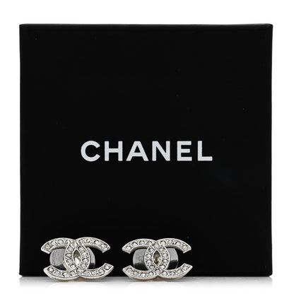 Chanel Crystal CC Earrings Silver 5 of 5