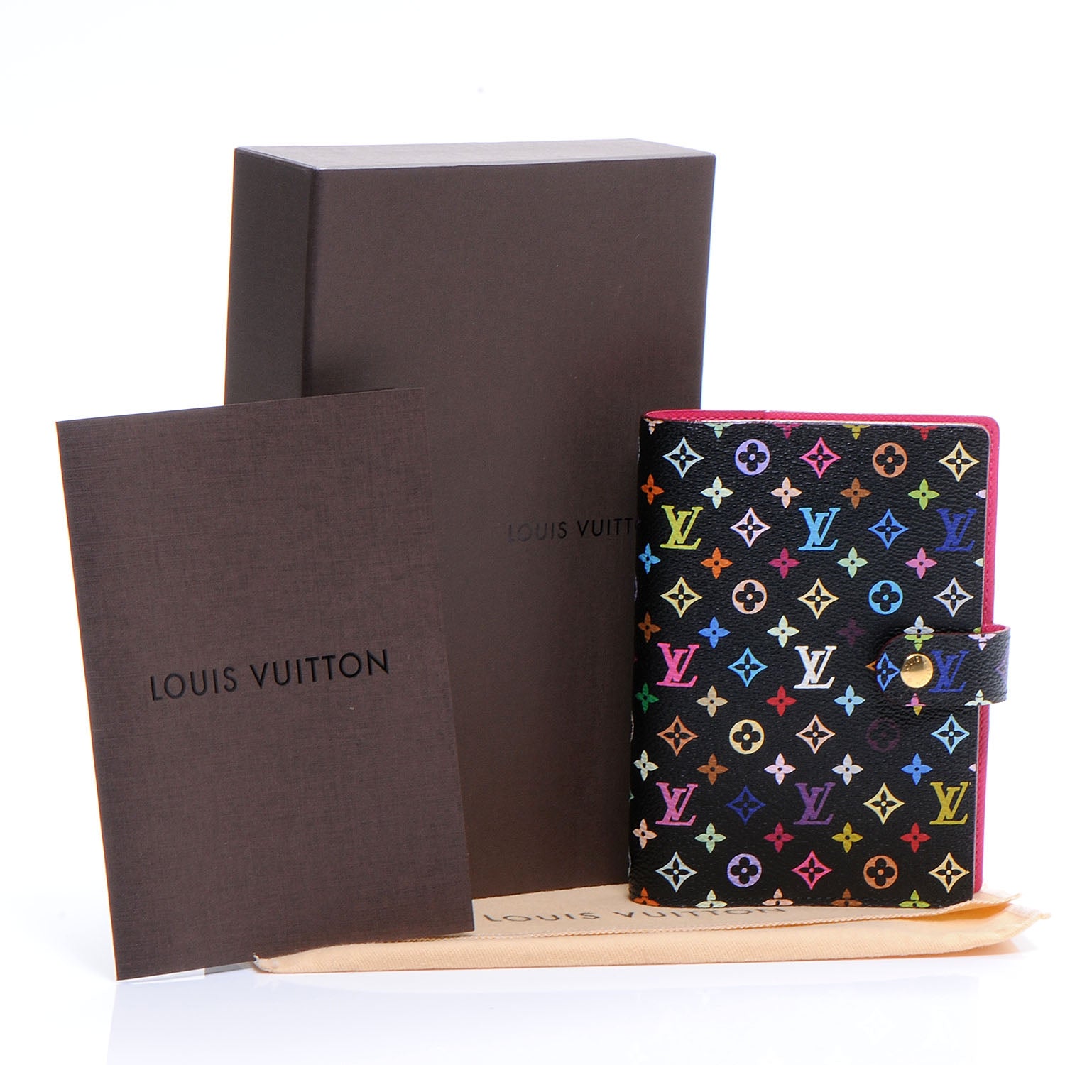 Louis Vuitton Monogram Multicolor Small Ring Agenda Black Grenade 3 of 7