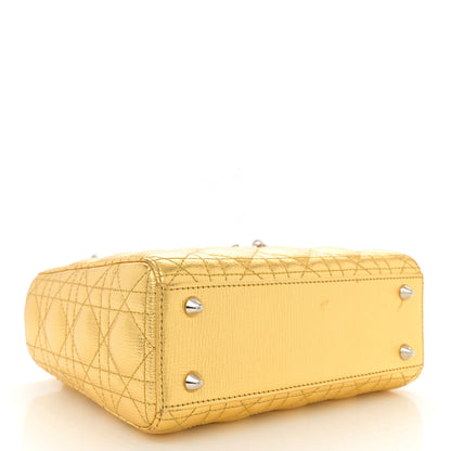 Christian Dior Metallic Grained Calfskin Cannage Small Lucky Badges My Lady Dior Gold 4 of 13