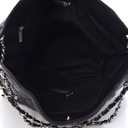 Chanel Calfskin Double Stitch Large Hamptons Shopping Tote Black 5 of 14
