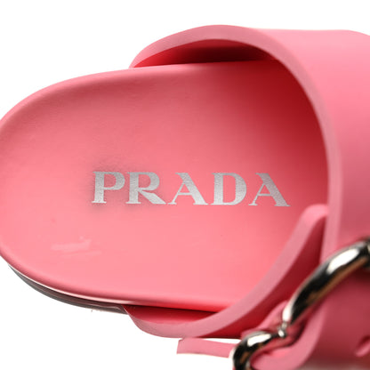 Prada EVA Rubber Buckled Lug Sole 20mm Thong Sandals 36 Begonia 7 of 11