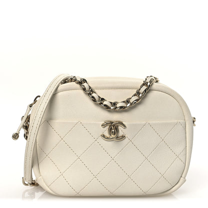 Chanel Goatskin Quilted Small Casual Trip Camera Case White 1 of 12