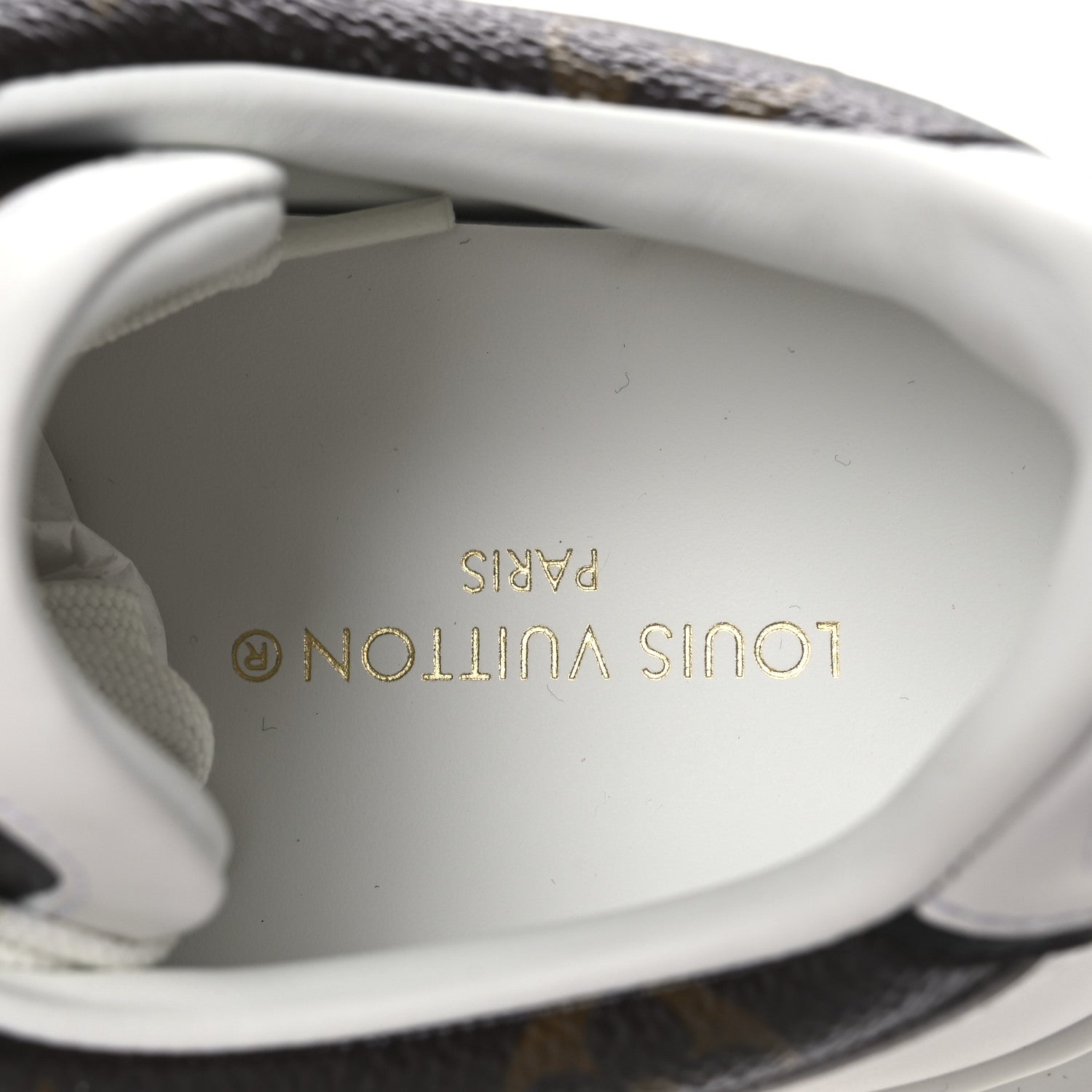 Louis Vuitton Lambskin Embossed Monogram Time Out Sneakers 39 White Brown 9 of 11