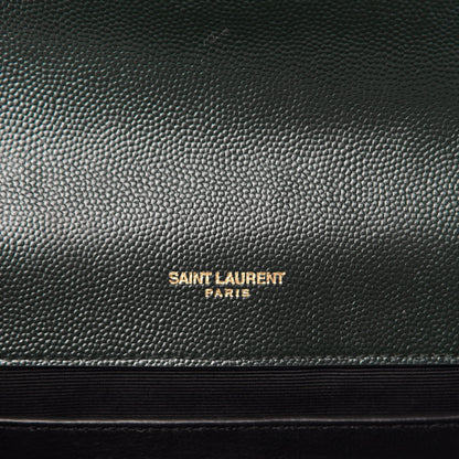 Saint Laurent Grain De Poudre Textured Mixed Matelasse Triquilt Medium Monogram Satchel Dark Tea 10 of 12