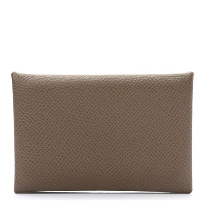 Hermes Epsom Calvi Card Case Etoupe 1 of 8