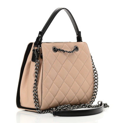 Chanel Caviar Quilted Small CC Bucket Bag Beige 2 of 9