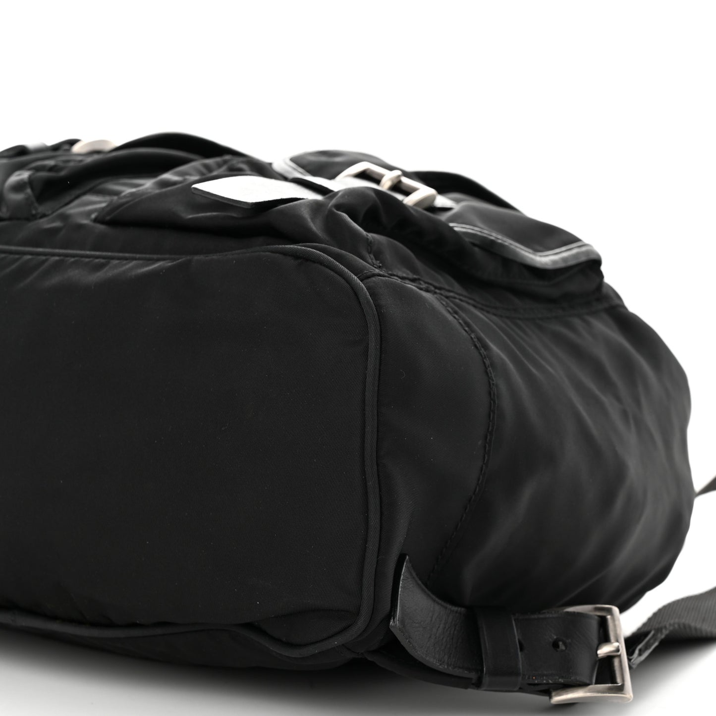 Tessuto Nylon Calfskin Medium Backpack Black