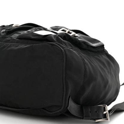 Prada Tessuto Nylon Calfskin Medium Backpack Black 10 of 12