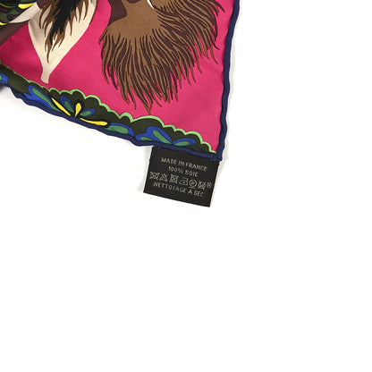 Hermes Silk The Three Graces Scarf 90 Rose Vif Marron Jaune 9 of 10