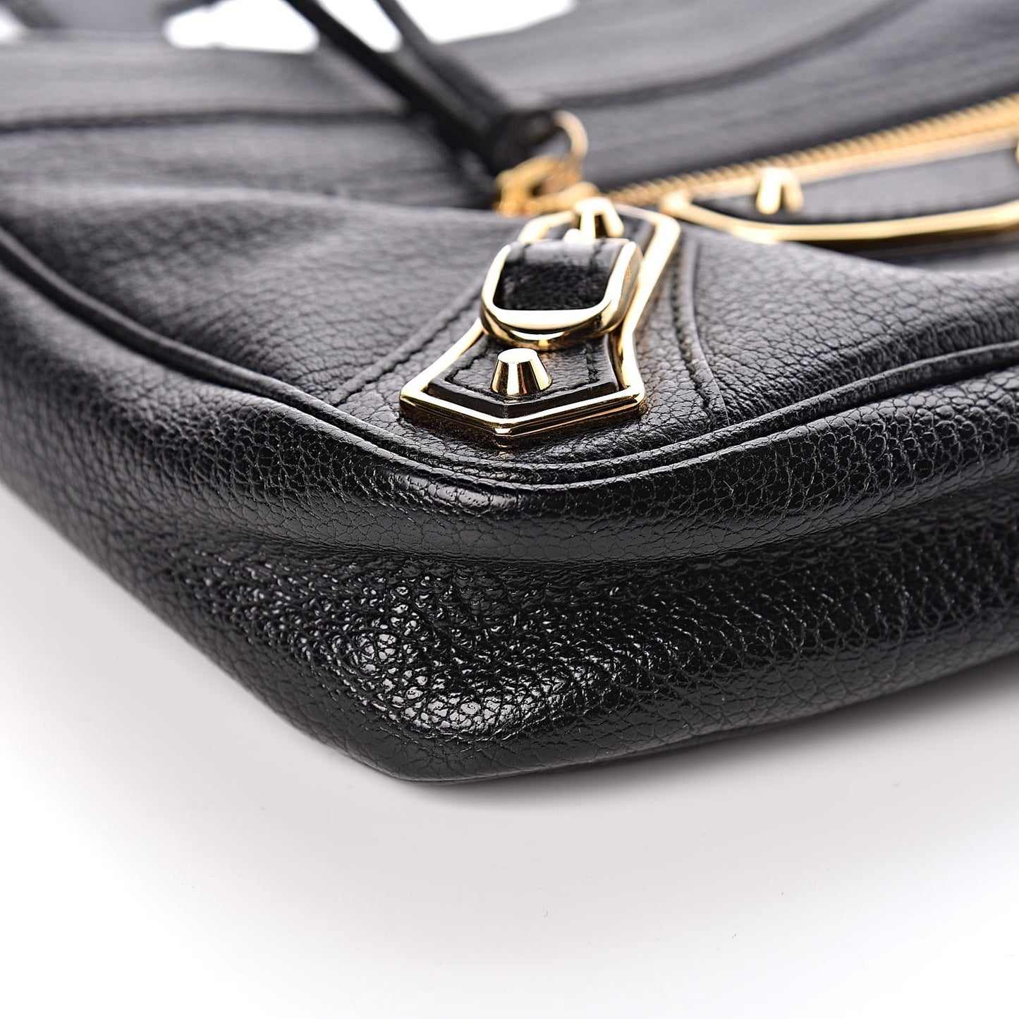 Chevre Gold Metallic Edge Hardware Hip Black