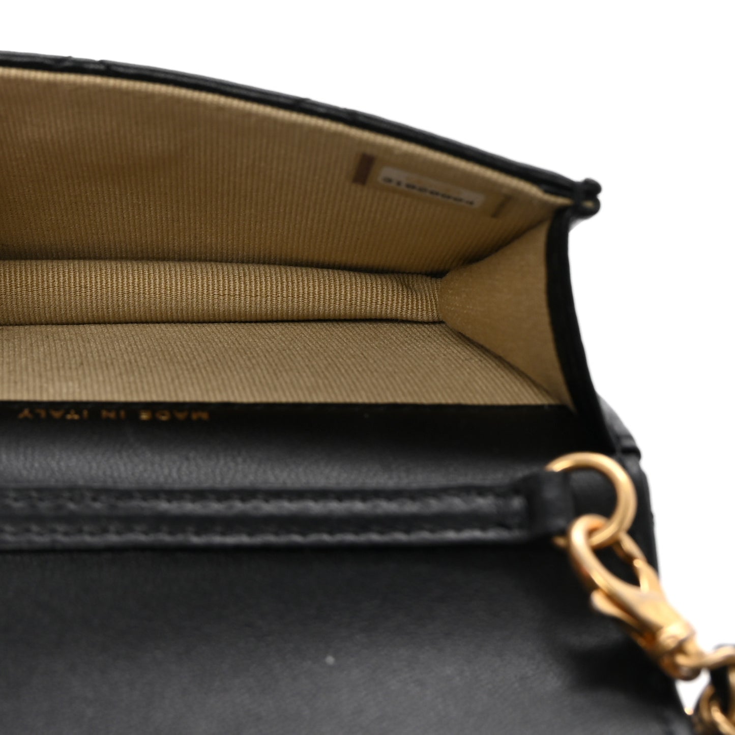 Lambskin Quilted Pearl Crush Flap With Chain Black