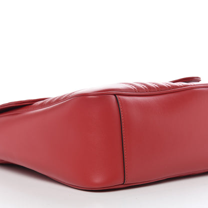 Gucci Calfskin Matelasse Large GG Marmont Shoulder Bag Hibiscus Red 8 of 9
