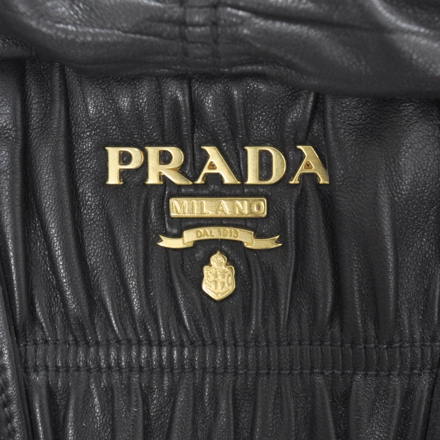 Nappa Leather Gaufre Bauletto Nero Black