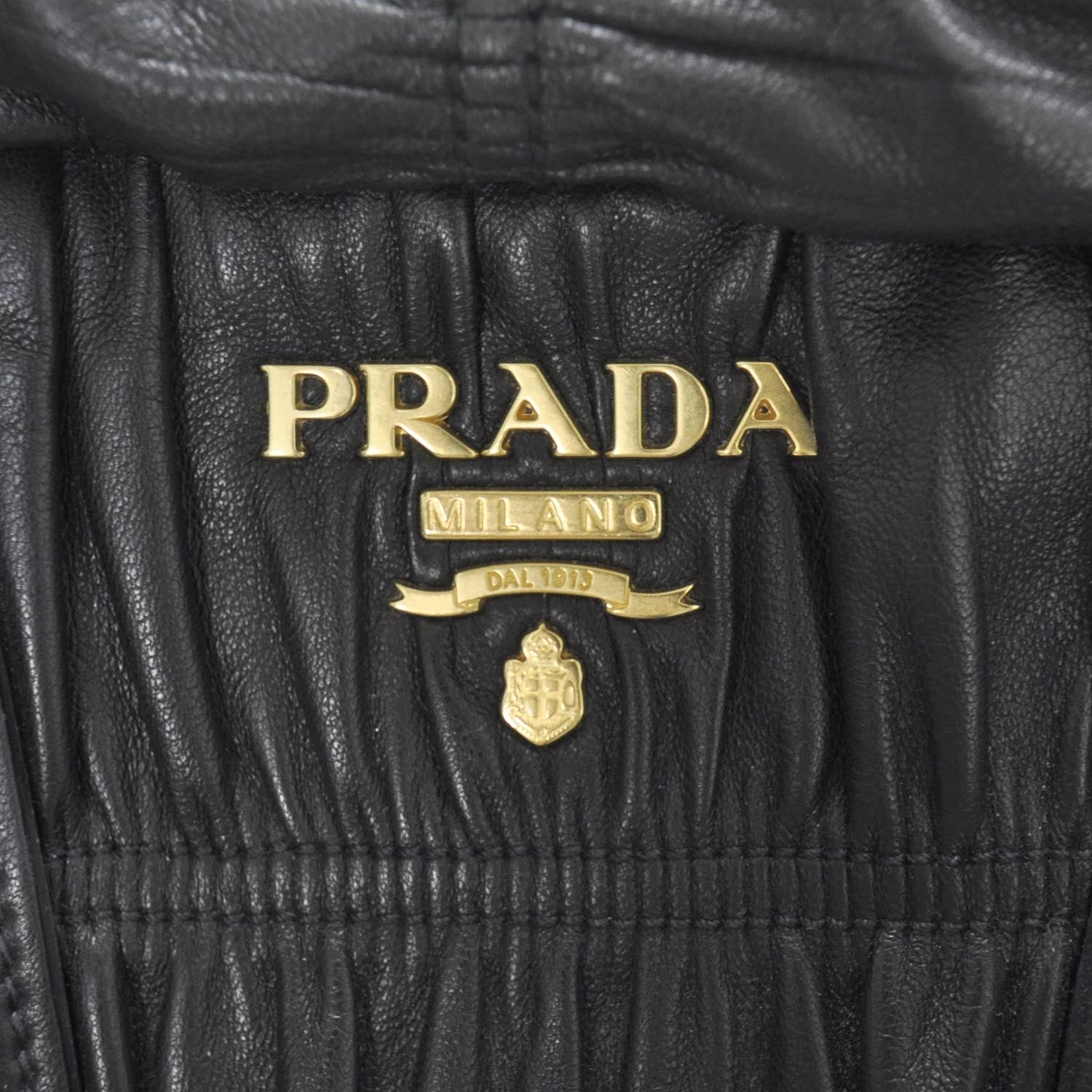 Prada Nappa Leather Gaufre Bauletto Nero Black 9 of 10