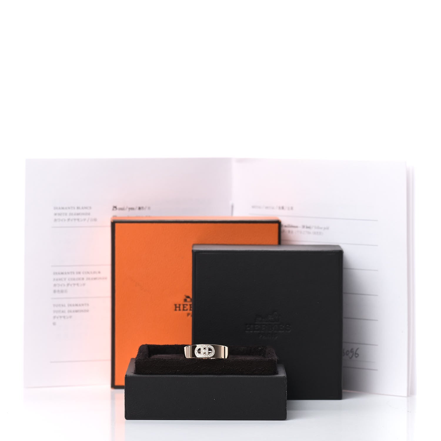 Hermes 18K Rose Gold Diamond PM H D'Ancre Ring 52 6 5 of 5