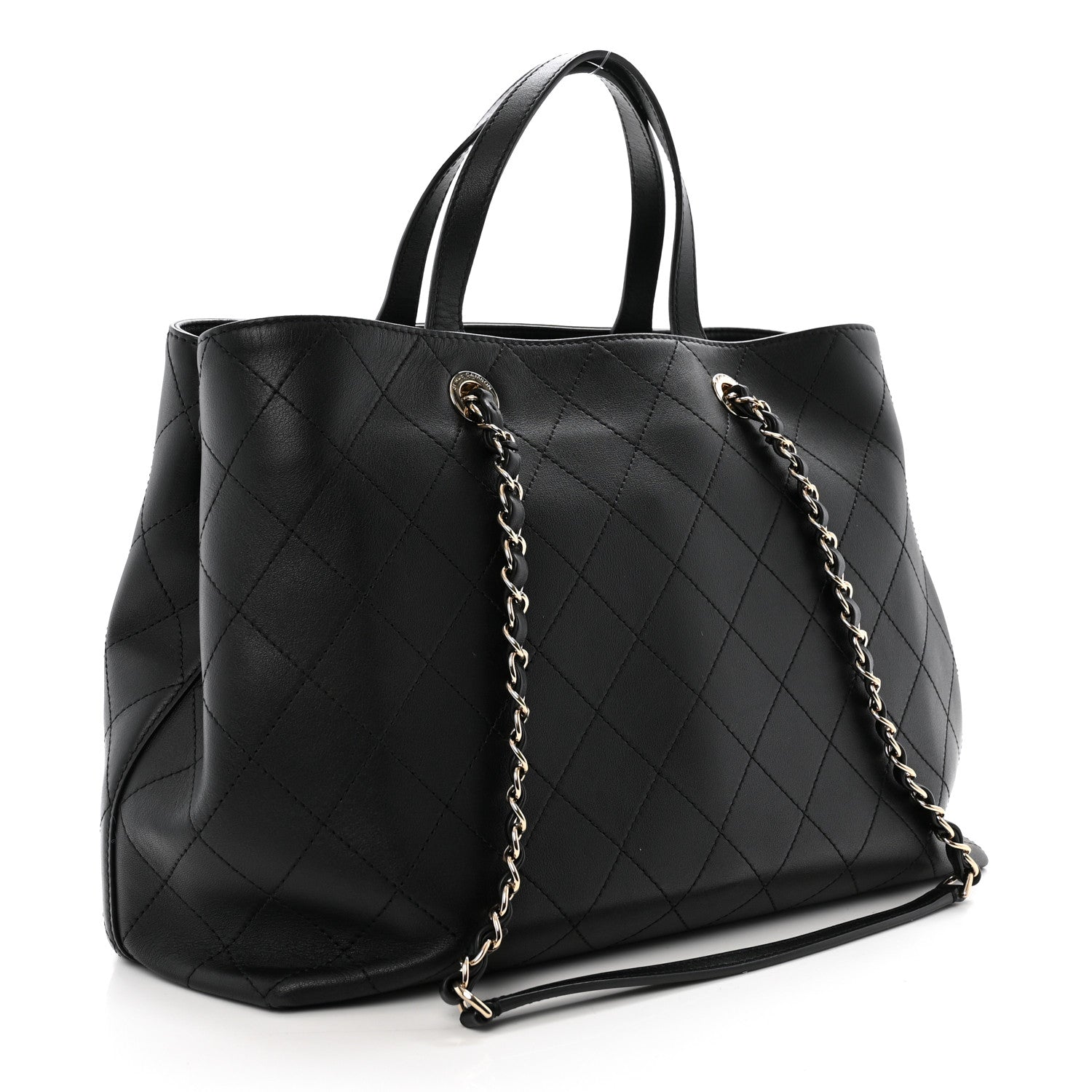 Chanel Calfskin Large Serial Shopper Tote Black 2 of 10