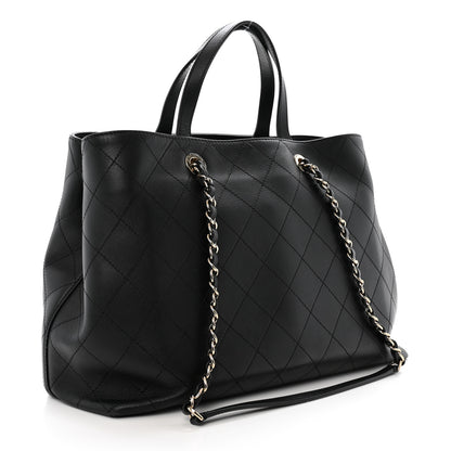 Chanel Calfskin Large Serial Shopper Tote Black 2 of 10