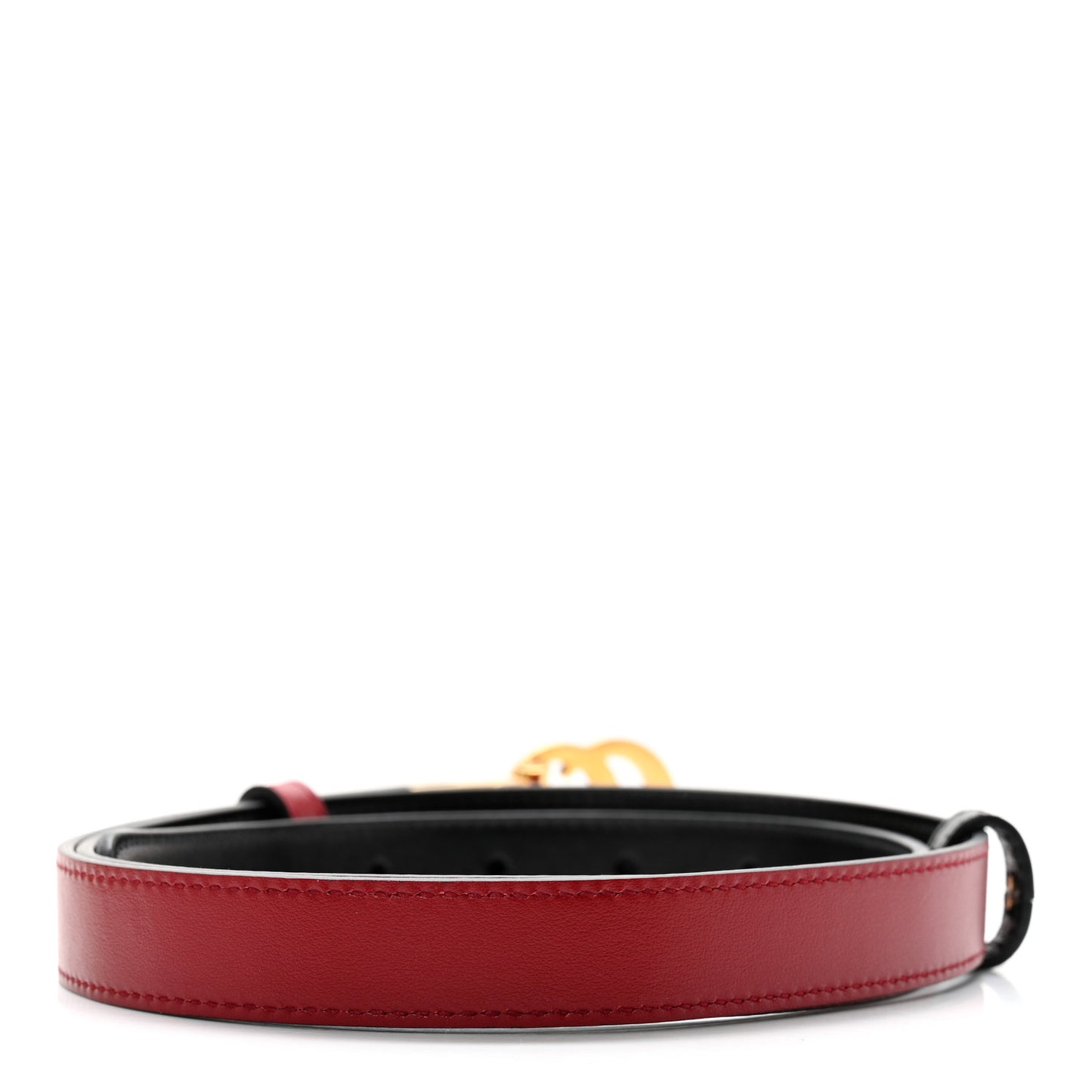 Plutone Calfskin Double G Reversible 20mm Belt 95 38 Black Red