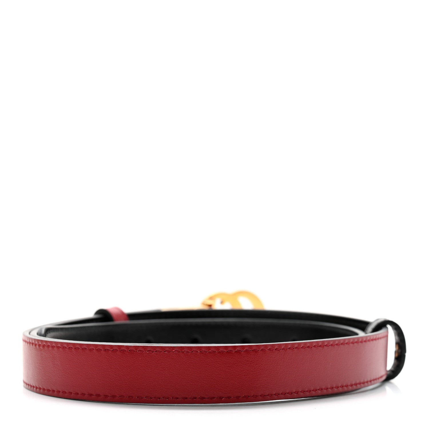 Gucci Plutone Calfskin Double G Reversible 20mm Belt 95 38 Black Red 4 of 11