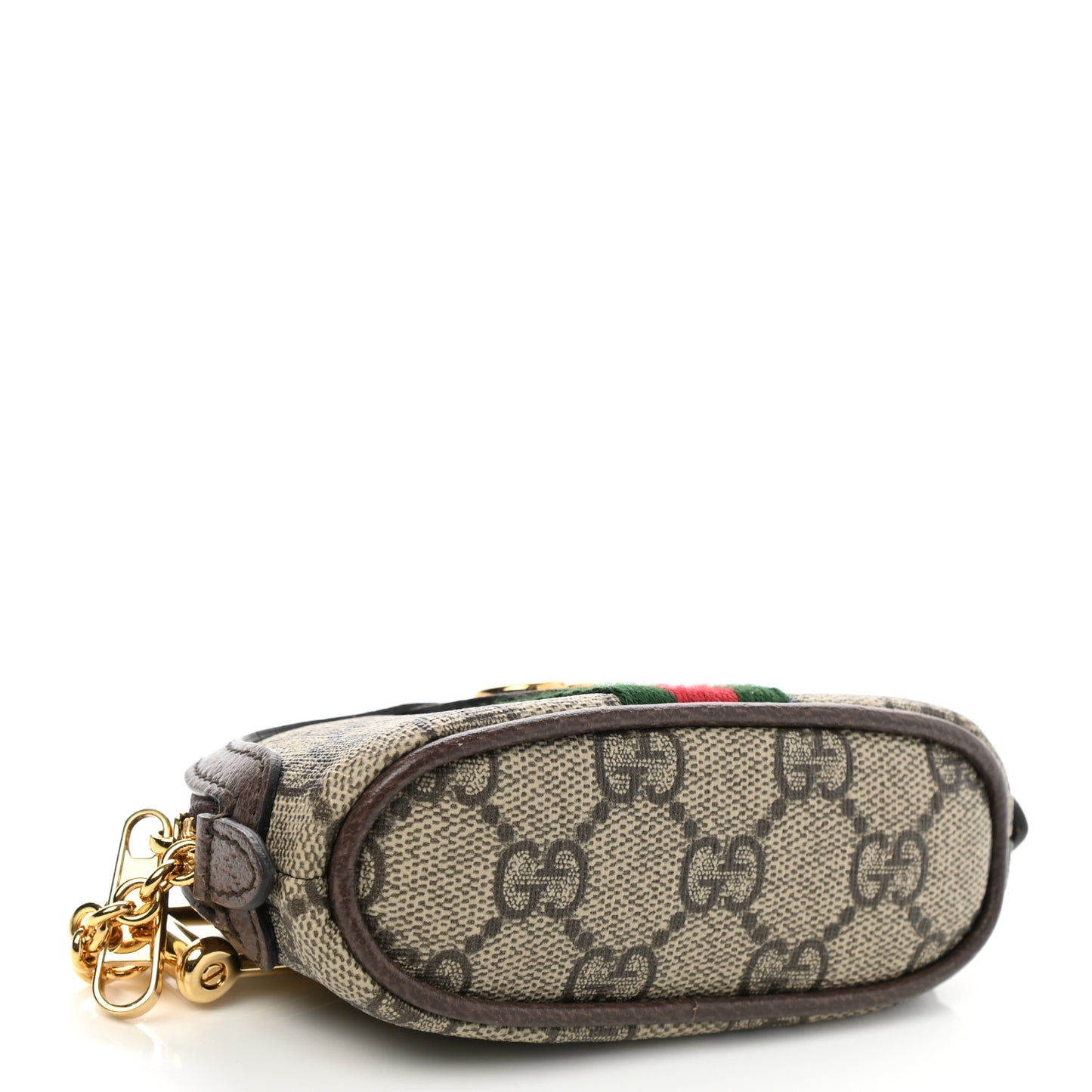 GG Supreme Monogram Web Ophidia Dome Key Pouch Beige New Acero